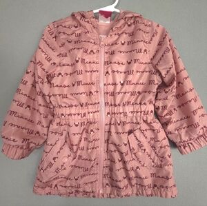 Disney Minnie Mouse Girls Hooded Jacket Pink Bow 3T